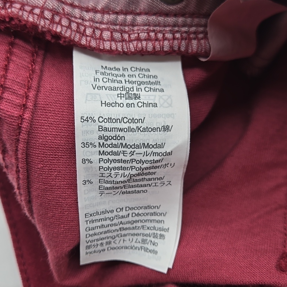 MADEWELL 10" High-Rise Skinny Cordoroy Pants Cranberry Color size 27 - Picture 7 of 7